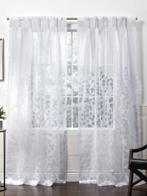 Wilshire Pinch Pleated Sheer Window Curtain Panels White - Exclusive Home