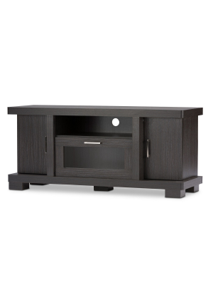 Viveka 47" Wood Tv Cabinet With 2 Doors - Dark Brown - Baxton Studio