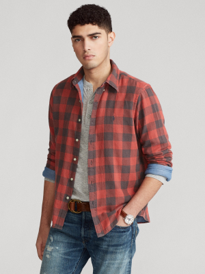 Classic Fit Indigo Plaid Shirt