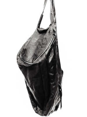 Large Zipped Leather Backpack