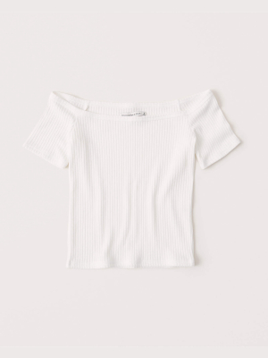 Off-the-shoulder Ribbed Top