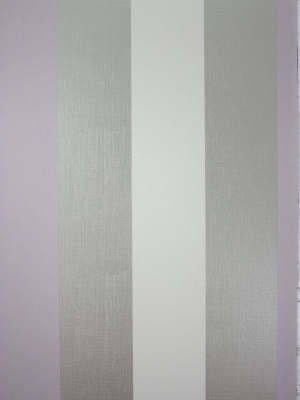 Dulwich Stripe Vinyl Wallpaper In Gray And Purple Color By Osborne & Little