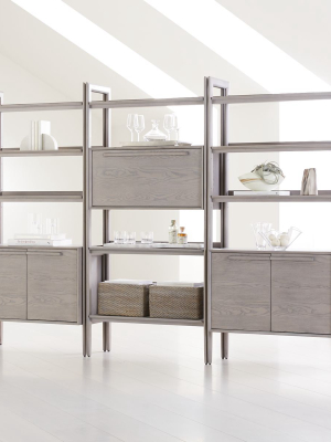 Tate Stone Bookcase Bar With 2 Bookcase Cabinets