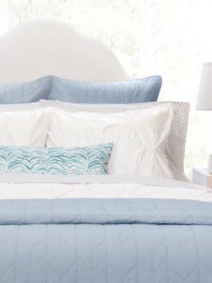 French Blue Chevron Quilt