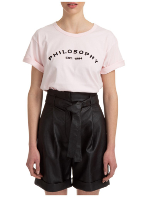 Philosophy Di Lorenzo Serafini Logo Embroidered Crewneck T-shirt