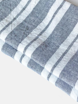 Linen Napkin, Large Grey Stripes