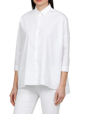 Fay Cropped Sleeve Buttoned Shirt