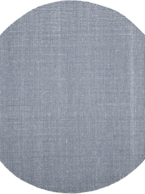 Montauk Gingham Ivory/navy Round Rug