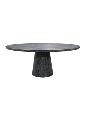 Oval Black Cerused Oak Dining Table