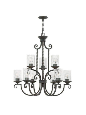 Casa Chandelier Olde Black With Clear Seedy