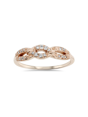 Pompeii3 1/5ct Diamond Infinity Ring 14k Rose Gold