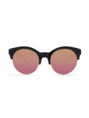 Mayfair Mirrored Cat Eye Sunglasses - Rosie Pink