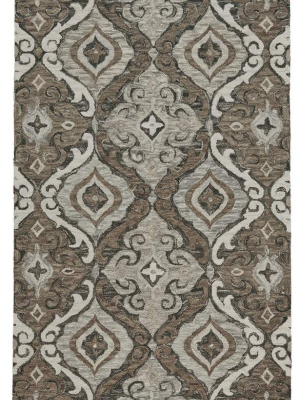 Feizy Abelia Tufted Suzani Wool Rug - Available In 4 Sizes - Warm & Light Gray & Beige