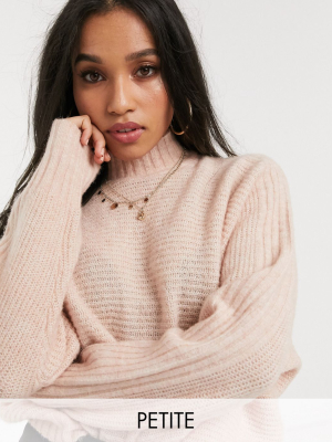 Vero Moda Petite Sweater With Bat Wing Sleeve In Pink