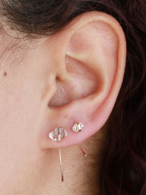 Mini Herkimer Swoop Earrings