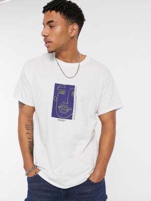 New Look Face Print T-shirt In White