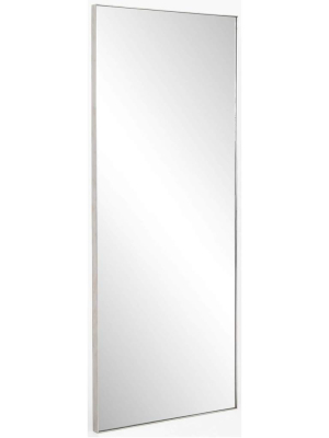 Bellvue Floor Mirror, Shiny Steel