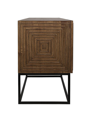 Noir Lanon Dark Walnut Sideboard With Metal Base