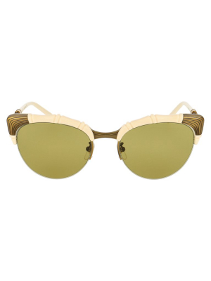 Gucci Eyewear Bamboo Effect Cat Eye Sunglasses