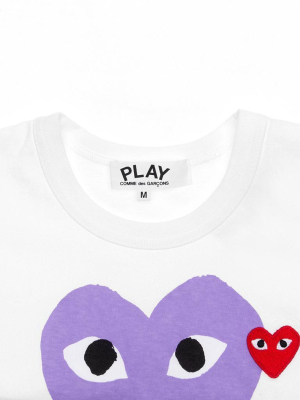 Comme Des Garcons Play Red Emblem Heart T-shirt - White/purple