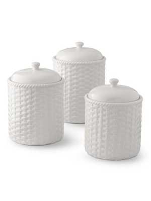 White Woven Canister