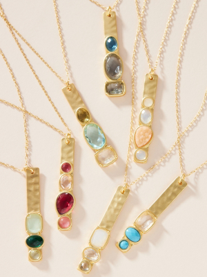 Birthstone Column Pendant Necklace