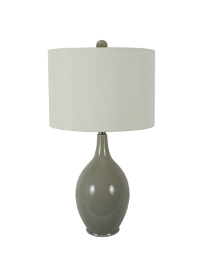 27" Annabelle Ceramic Table Lamp Gray - Decor Therapy