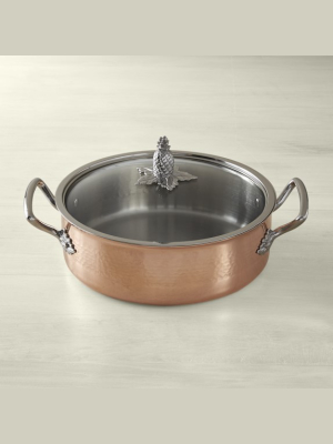 Ruffoni Omegna Cupra Hammered Copper Covered Braiser, 5-qt.