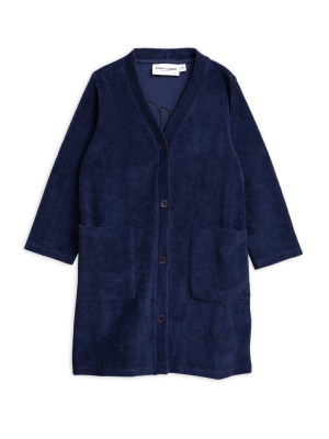 Mini Rodini Whale Terry Robe - Navy