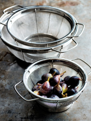 Stainless-steel 3-piece Mesh Colander Set