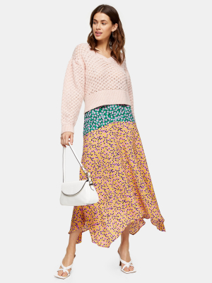 Multi Mixed Floral Print Skirt