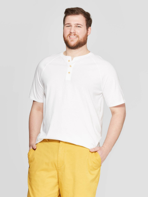 Men's Big & Tall Short Sleeve Henley T-shirt - Goodfellow & Co™ White