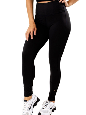 High Waisted Ankle Detail Legging