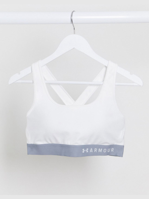 Under Armour Crossback Mid Support Bra In White