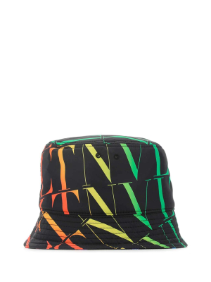 Valentino Vltn Logo Print Bucket Hat