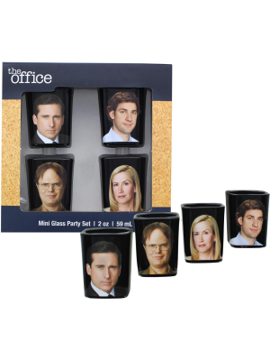 Just Funky The Office Character 2oz Shot Glass Drinking Game - Set Of 4
