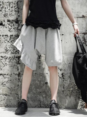 Neems Asymmetrical Shorts - Grey