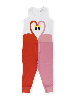 Stella Mccartney Kids Flamingo Print Sleeveless Jumpsuit