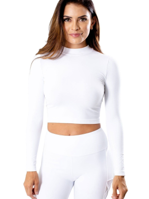 Cropped Mock Neck Top