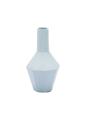 White Hex Small Spindle Vase