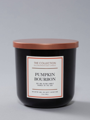 12oz Lidded Core Glass Jar 2-wick Pumpkin Bourbon Candle - The Collection By Chesapeake Bay Candle