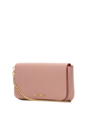 Miu Miu Logo Fold-over Shoulder Bag