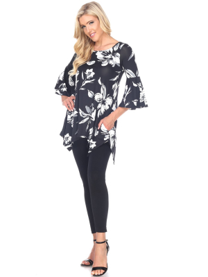 Blanche Bell Sleeve Crew Neck Tunic Top