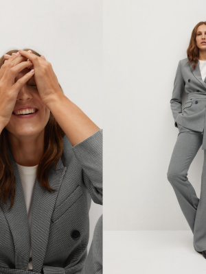 Micro Houndstooth Suit Blazer