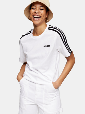 White Three Stripe T-shirt By Adidas