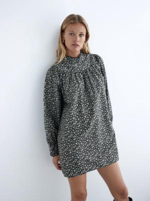 Printed Poplin Dress