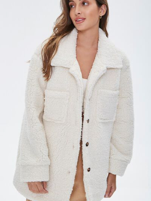 Faux Shearling Drop-sleeve Jacket