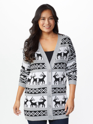 Westport Fair Isle Reindeer Duster Cardigan