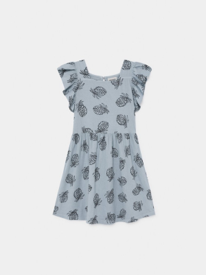 Bobo Choses All Over Pineapples Jersey Ruffle Dress