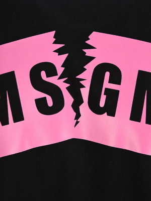 Msgm Broken Logo Printed T-shirt